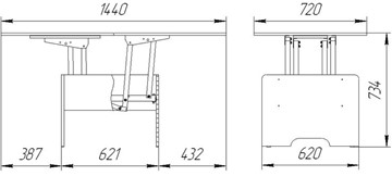 Складной стол-трансформер Дебют-5, венге светлый в Вологде - предосмотр 1