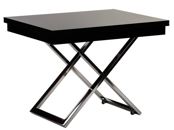 Складной стол-трансформер Cross GL, Черный суперглянец/Нержавеющая сталь в Вологде - изображение 2