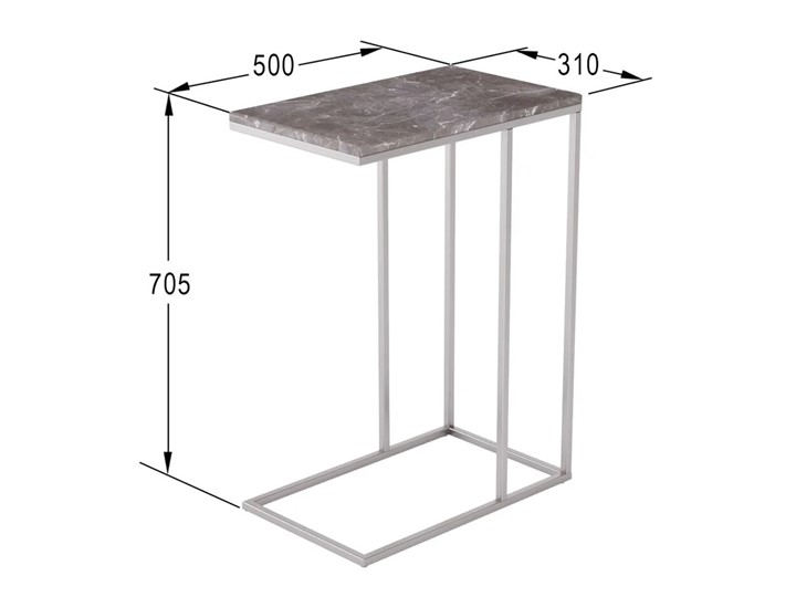 Столик приставной Агами (серый мрамор) в Вологде - изображение 3