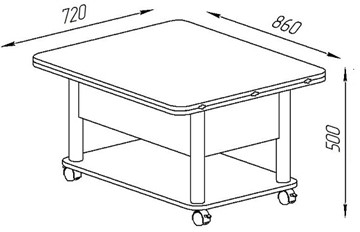 Складной стол-трансформер Дебют-3, серый/белый в Вологде - предосмотр 3