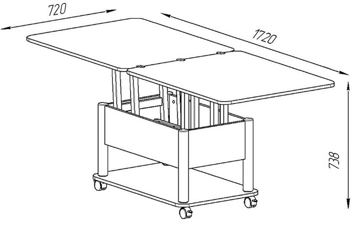 Складной стол-трансформер Дебют-3, серый/белый в Вологде - изображение 4