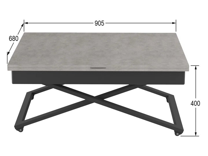Журнальный стол-трансформер Генри, бетон чикаго/чёрный в Вологде - изображение 10