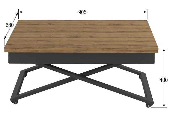 Складной стол-трансформер Генри, дуб шерман/чёрный в Вологде - изображение 10