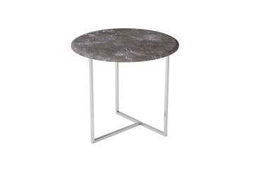 Круглый стол Альбано (серый мрамор-хром) в Вологде - предосмотр