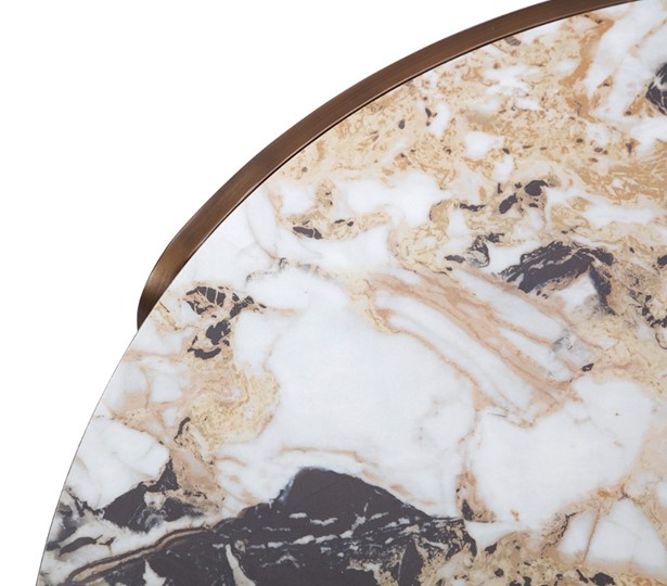Журнальный круглый стол CT3095CL (D90) белая керамика /бронзовый в Вологде - изображение 2