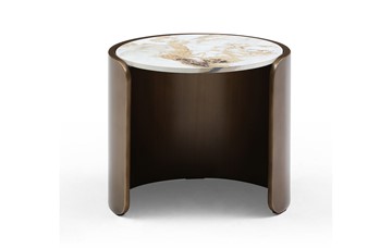 Журнальный круглый стол ET3095CI (D40) белая керамика /бронзовый в Вологде - предосмотр