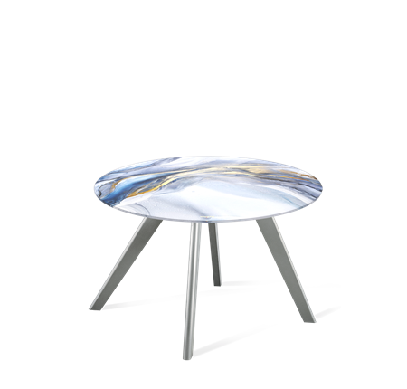 Стол круглый SHT-S39 / SHT-TT32 60 стекло/МДФ (млечный путь/серый) в Вологде - изображение