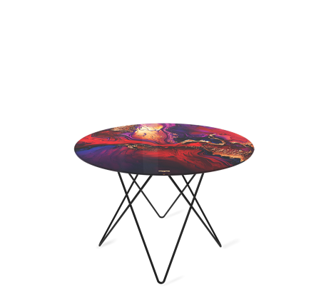 Столик круглый SHT-TU37 / SHT-TT32 60 стекло/МДФ (амарантовый/черный муар) в Вологде - изображение