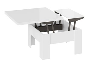 Журнальный стол Glance тип 1 (Белый/Стекло белый глянец) в Вологде - предосмотр 3