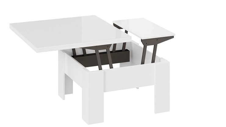 Журнальный стол Glance тип 1 (Белый/Стекло белый глянец) в Вологде - изображение 3