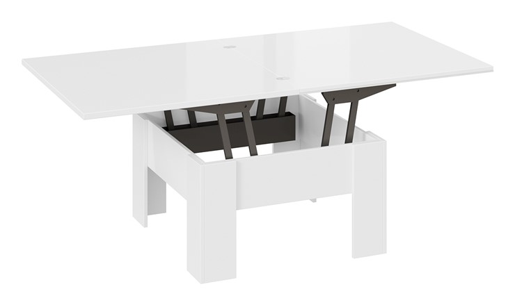 Журнальный стол Glance тип 1 (Белый/Стекло белый глянец) в Вологде - изображение 4