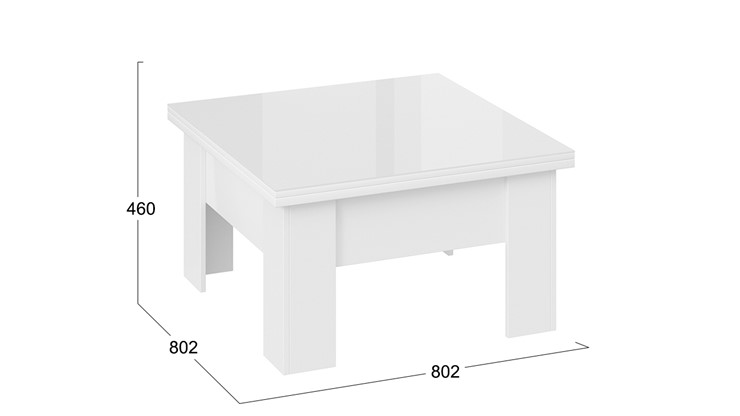 Журнальный стол Glance тип 1 (Белый/Стекло белый глянец) в Вологде - изображение 7