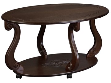Овальный столик Овация-М на колесах (темно-коричневый) в Вологде - предосмотр