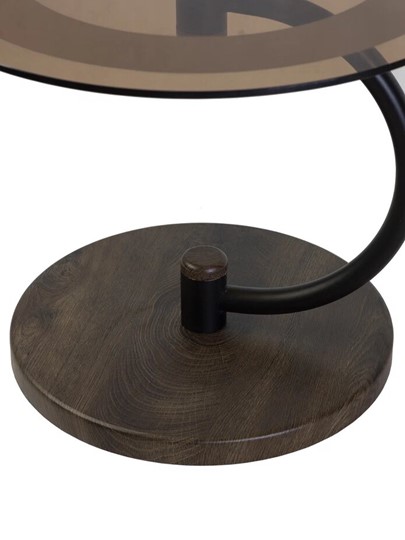 Стеклянный столик Дуэт 13Н (черный-дуб маррон-тонированное) в Вологде - изображение 2