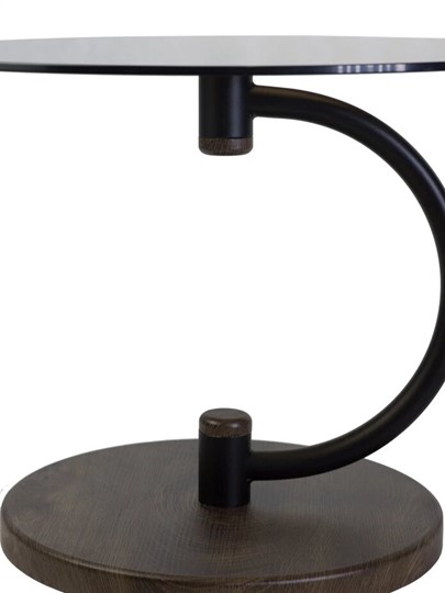 Стеклянный столик Дуэт 13Н (черный-дуб маррон-тонированное) в Вологде - изображение 3