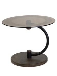 Стеклянный столик Дуэт 13Н (черный-дуб маррон-тонированное) в Вологде - предосмотр