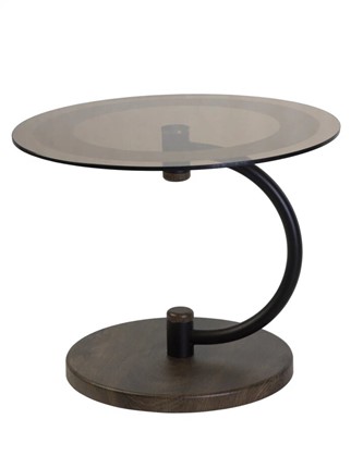 Стеклянный столик Дуэт 13Н (черный-дуб маррон-тонированное) в Вологде - изображение
