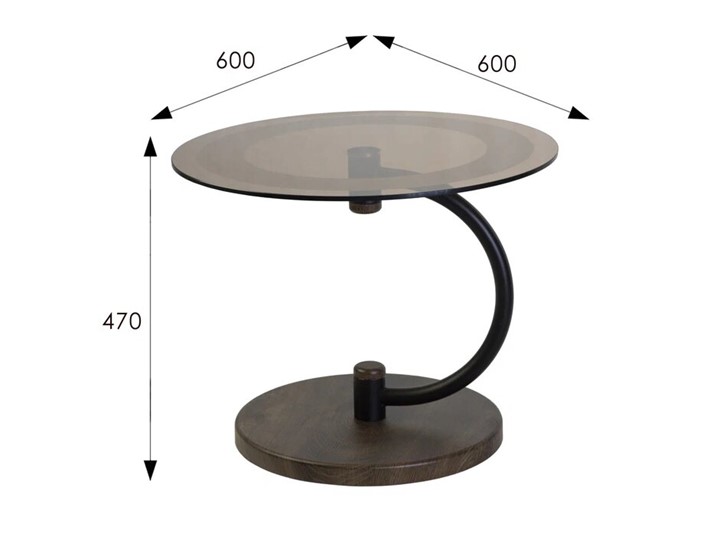 Стеклянный столик Дуэт 13Н (черный-дуб маррон-тонированное) в Вологде - изображение 6
