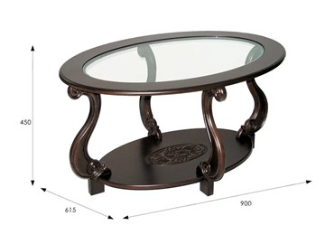 Стеклянный столик Овация-С, темно-коричневый в Вологде - предосмотр 2