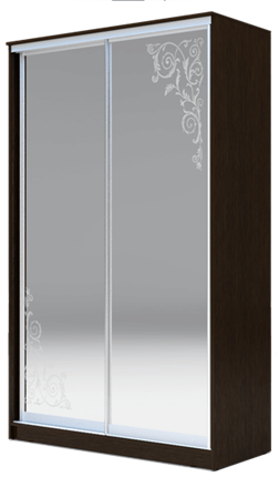 Шкаф 2200х1682х620 два зеркала, "Орнамент" ХИТ 22-17-66-09 Венге Аруба в Вологде - изображение