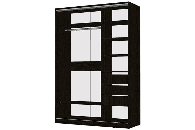 Шкаф 2-х дверный Виктория 1400х584х2300, 1 зеркало, Венге (310-177) в Вологде - изображение 1