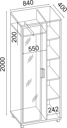 Шкаф 2-х дверный West М05 в Вологде - изображение 1