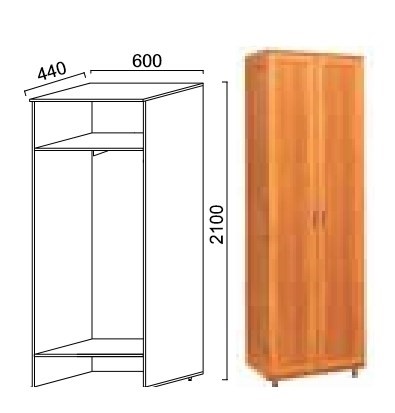 Шкаф двухдверный Александра-1, ПР-2, шимо светлый, МДФ с кожзамом в Вологде - изображение
