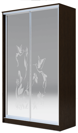 Шкаф 2-х дверный 2200х1362х420 два зеркала, "Колибри" ХИТ 22-4-14-66-03 Венге Аруба в Вологде - изображение