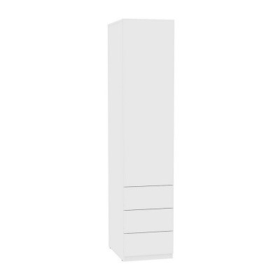 Шкаф одностворчатый Риал (H14) 198х45х45 PUSH to OPEN, Белый в Вологде - изображение
