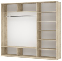 Шкаф 3-х створчатый Прайм (ДСП/Белое стекло/ДСП) 2100x570x2300, дуб сонома в Вологде - предосмотр 1