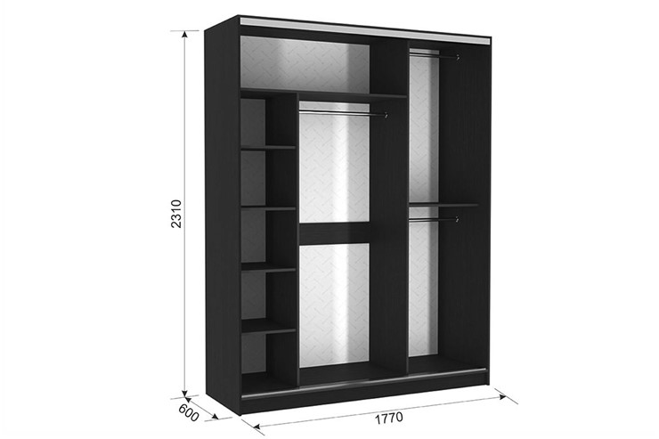 Шкаф 3-х дверный Бассо 4-600, венге в Вологде - изображение 2