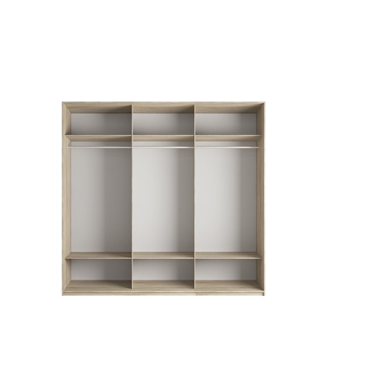Шкаф 3-х дверный Эста (ДСП/Стекло черное/ДСП) 2400x660x2200, белый снег в Вологде - изображение 1
