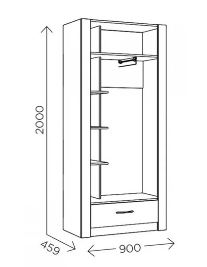 Шкаф гардеробный Ева 5 М1 дуб ирландский/белый матовый в Вологде - изображение 2