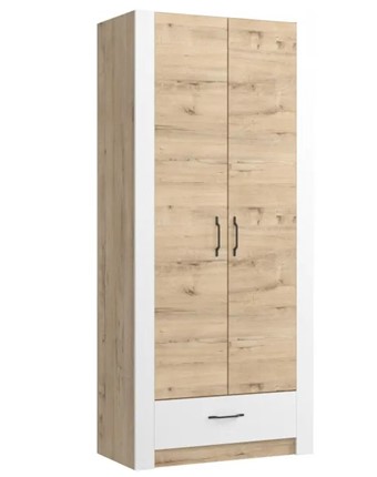Шкаф гардеробный Ева 5 М1 дуб ирландский/белый матовый в Вологде - изображение