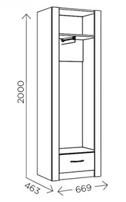 Шкаф гардеробный Ева 5 М3 дуб ирландский/белый матовый в Вологде - предосмотр 1