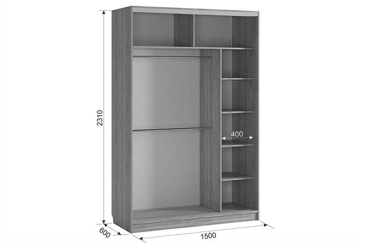 Шкаф двухдверный Гранд 7-600 49, венге в Вологде - изображение 2