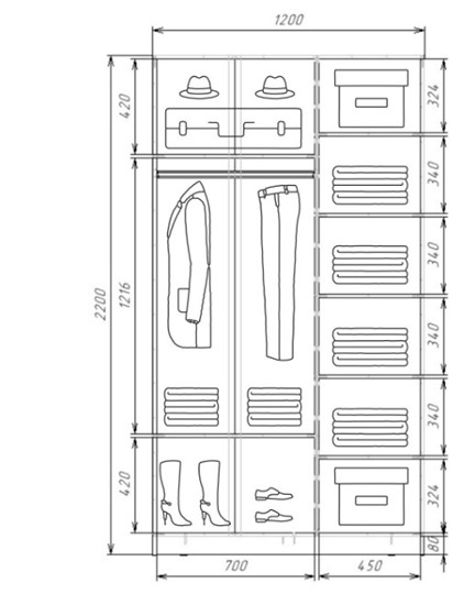 Шкаф-купе Хит-22-12-22 с цветным стеклом, средне-серый 074, Дуб сонома в Вологде - изображение 2