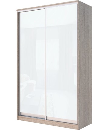 Шкаф 2-х дверный Хит-22-12/2-22 с цветным стеклом, белое №10, Дуб сонома в Вологде - изображение