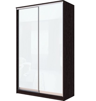 Шкаф 2-х дверный Хит-22-14-22 с цветным стеклом, белое №10, Венге в Вологде - изображение