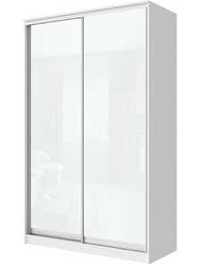 Шкаф 2-х створчатый Хит-22-17-22 с цветным стеклом, белое №10, Белый корпус в Вологде - предосмотр