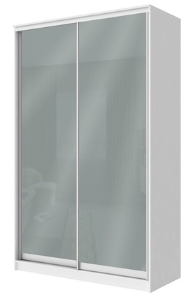 Шкаф 2-х дверный Хит-22-4-12/2-22 с цветным стеклом, средне-серый 074, Белый в Вологде - изображение