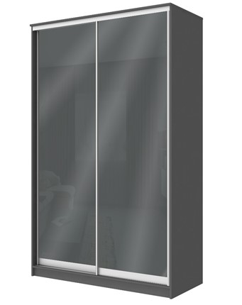 Шкаф-купе Хит-22-4-12/2-22 с цветным стеклом, темно-серый 073, Графит в Вологде - изображение