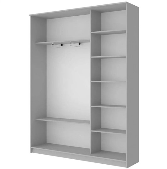 Шкаф 2-х дверный с двумя зеркалами ХИТ 22-4-17-55 Дуб крафт белый в Вологде - изображение 1