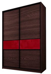 Шкаф 2-х дверный MAX МШ-23-6-16-99, Профиль Черный/Цвет Венге/Стекло с пленкой Oracal бургунди в Вологде