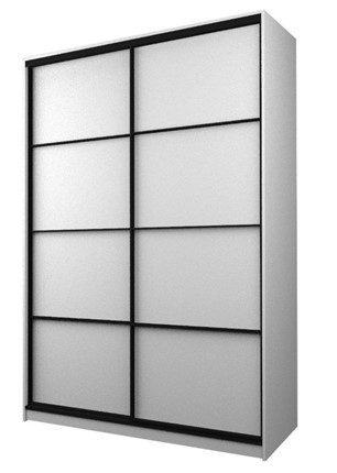 Шкаф-купе 2-х створчатый MAX МШ-23-6-18-11, Профиль Черный/Цвет Белый в Вологде - изображение