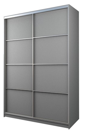 Шкаф-купе 2-х дверный MAX МШ-23-6-18-11, Профиль Серебро/Цвет Серый в Вологде - изображение