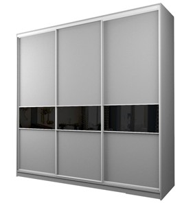 Шкаф 3-х створчатый MAX МШ-25-6-24-999, Профиль Белый/Цвет Серый/Oraclal Черный в Вологде