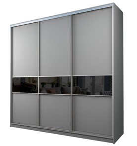 Шкаф 3-х дверный MAX МШ-25-6-24-999, Профиль Серебро/Цвет Серый/Oraclal Черный в Вологде