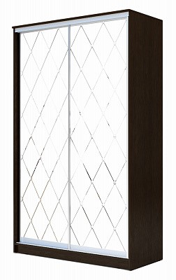 Шкаф 2-х дверный Хит-24-12-66-13, 2400х1200х620, пескоструй "Ромб" Венге Аруба в Вологде - изображение