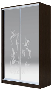 Шкаф 2-х дверный 2400х1500х620 два зеркала, "Колибри" ХИТ 24-15-66-03 Венге Аруба в Вологде